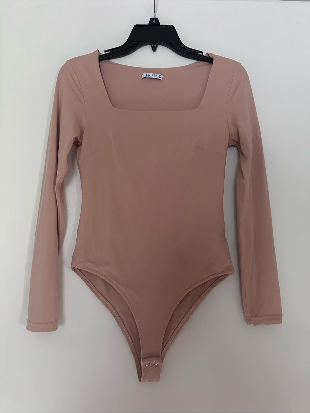 NudeLong Sleeve Square Neck Bodysuit